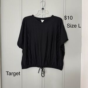 Target Women's Black Drawstring Blouse